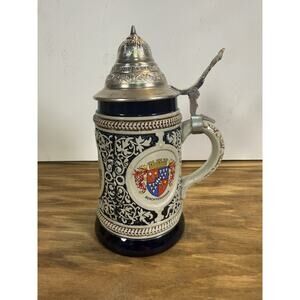 ✨Vintage✨ Original KING German Beer Stein Pewter Lid Berchtesgaden 388S
